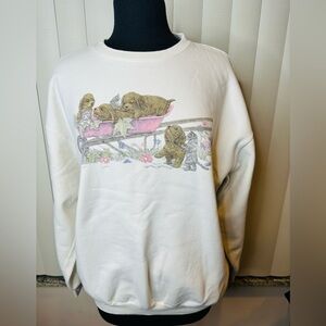 Northern Reflections Beige Sweatshirt with Puppy Design